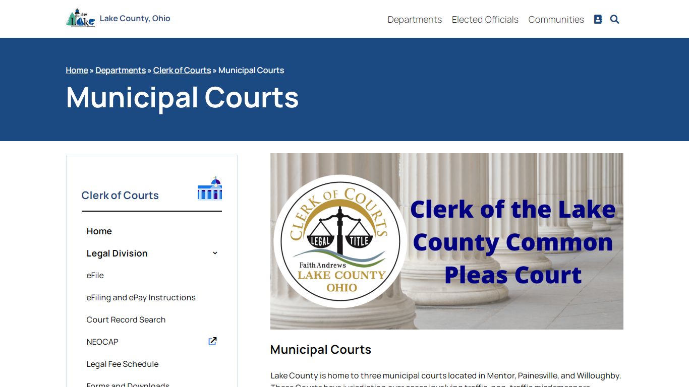 Municipal Courts - Clerk of Courts - Lake County, Ohio